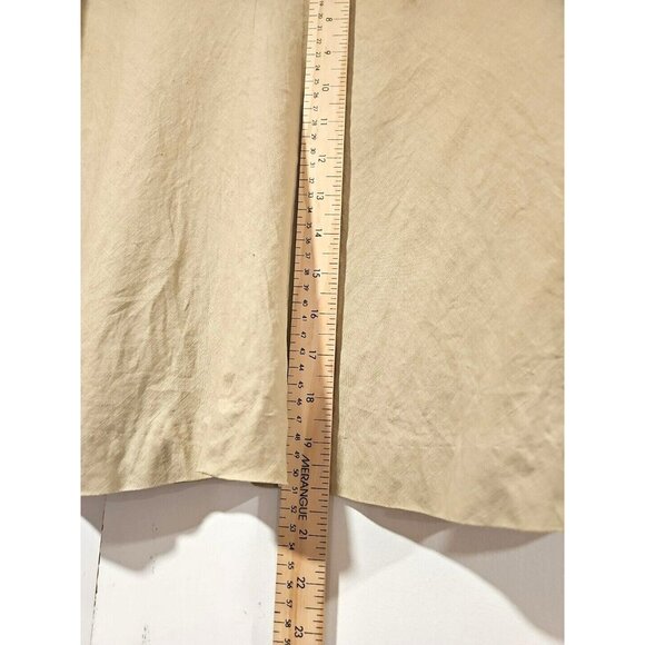 Merona 100% Linen Skirt Women's Sz 4 Khaki Lined Office Business Career - Picture 4 of 5
